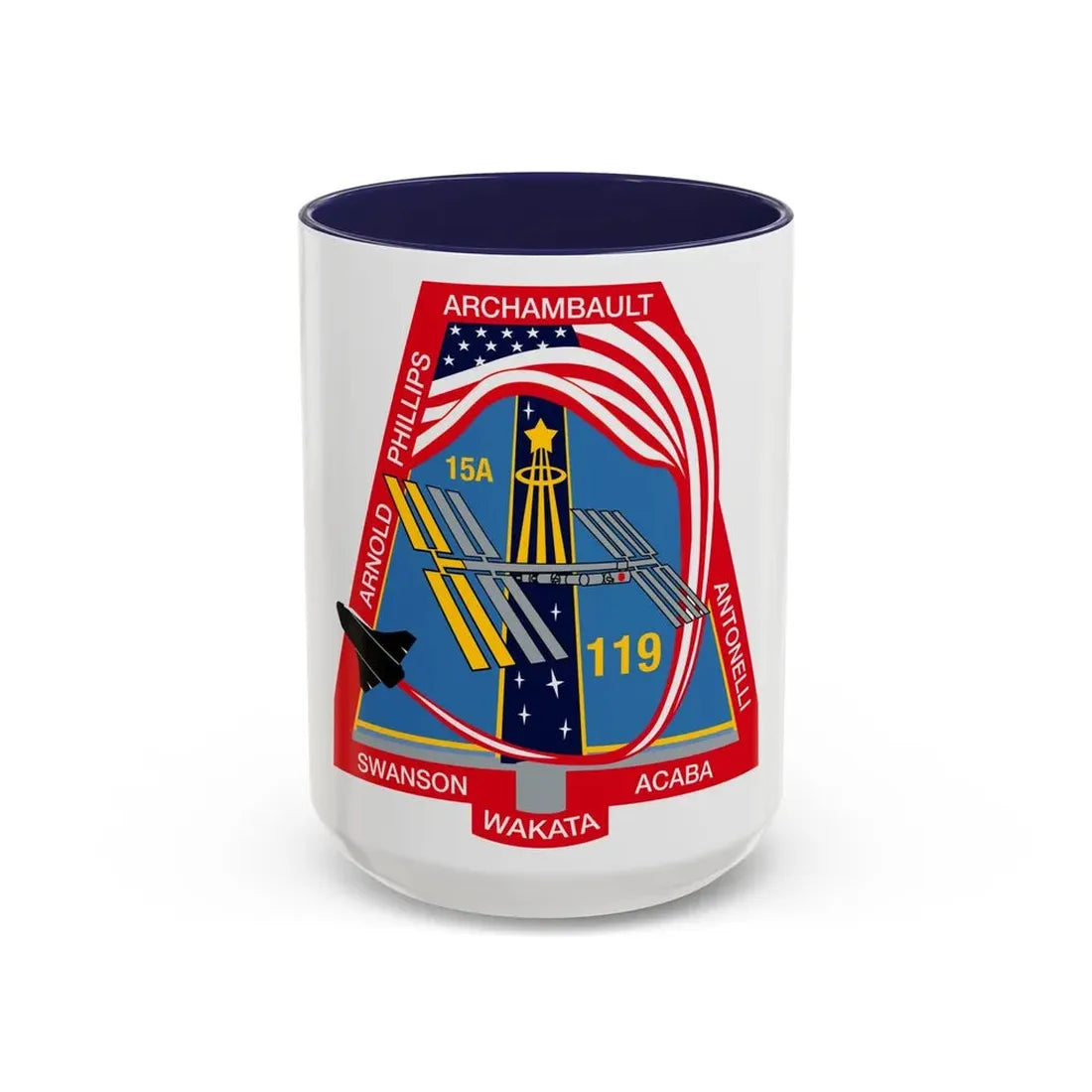STS 119 (NASA) Accent Coffee Mug 15oz Navy - Go Mug Yourself