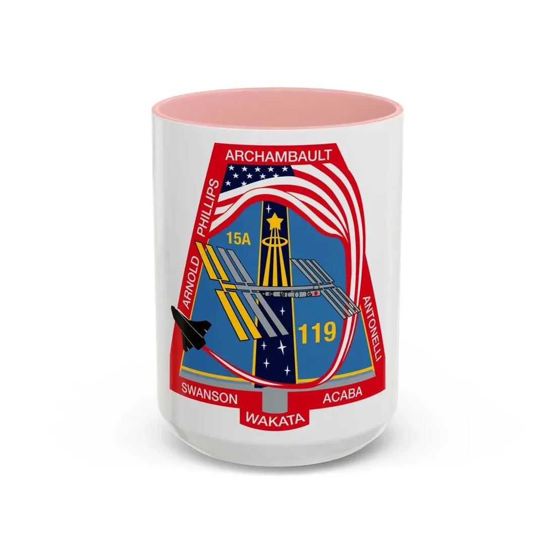 STS 119 (NASA) Accent Coffee Mug 15oz Pink - Go Mug Yourself