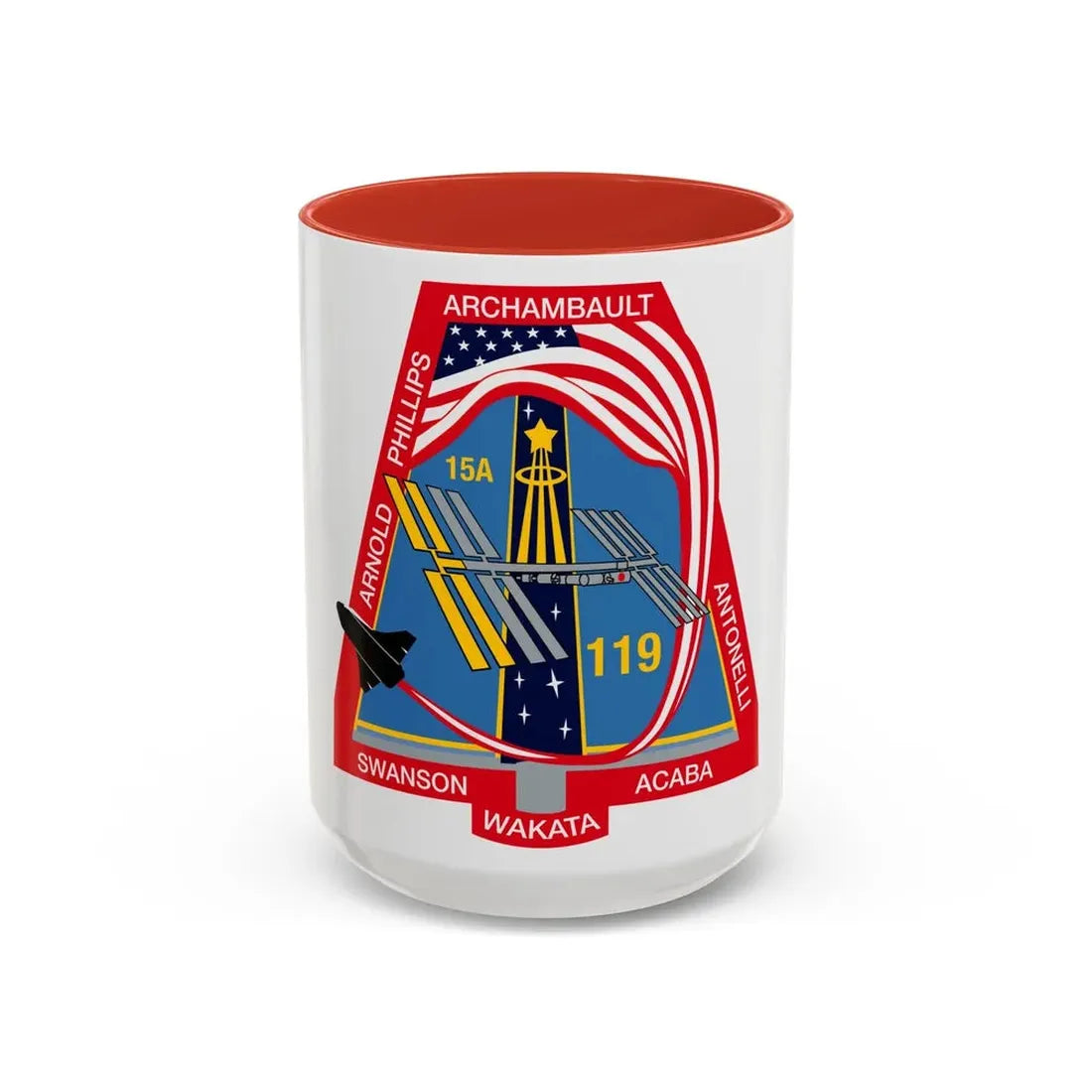 STS 119 (NASA) Accent Coffee Mug 15oz Red - Go Mug Yourself