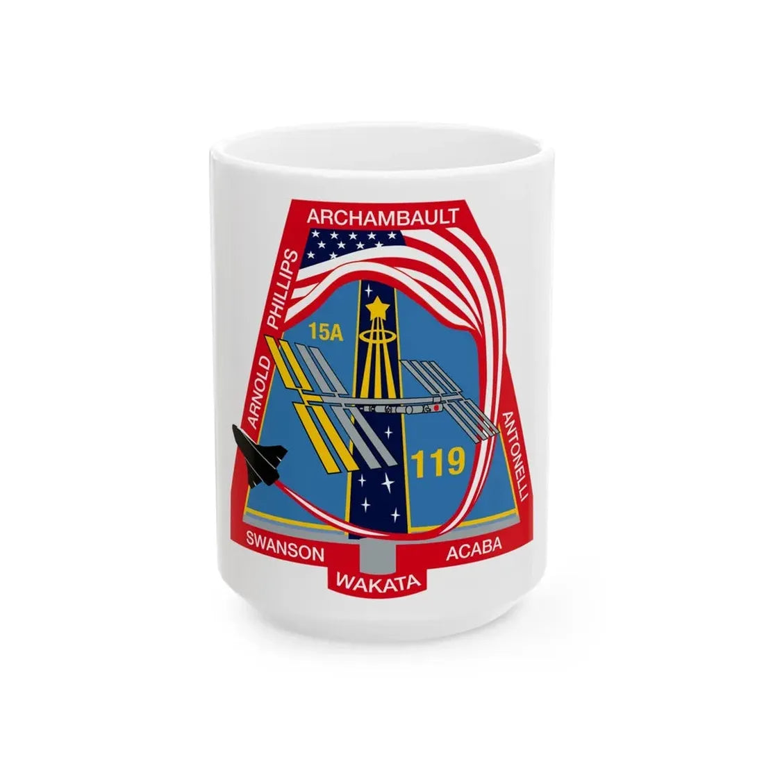 STS 119 (NASA) White Coffee Mug 15oz - Go Mug Yourself