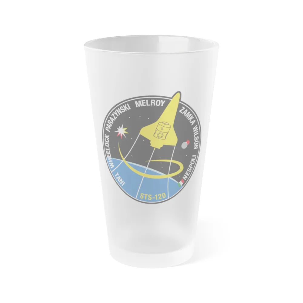 STS 120 (NASA) Frosted Pint Glass 16oz-Go Mug Yourself