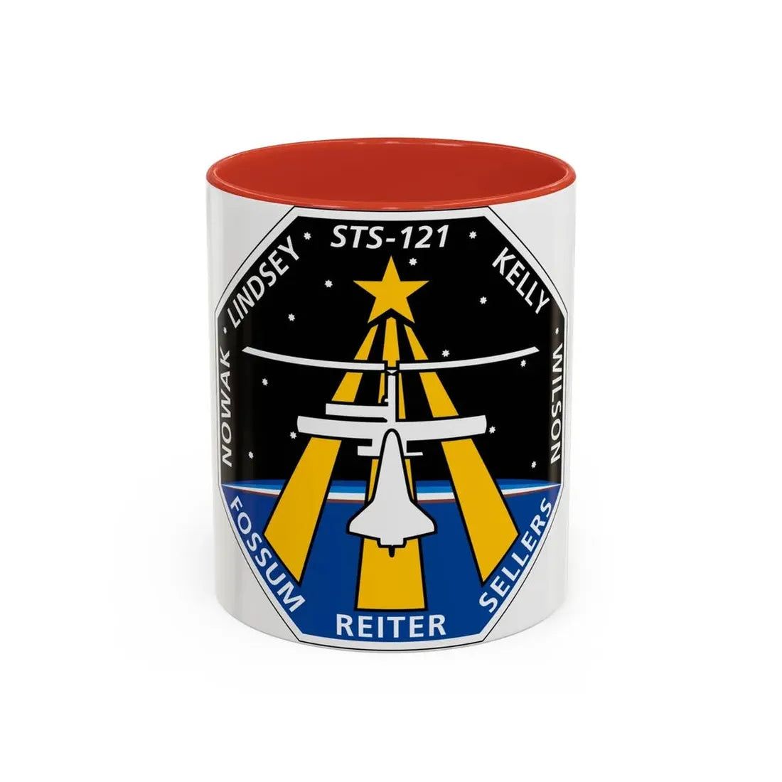 STS 121 (NASA) Accent Coffee Mug 11oz Red - Go Mug Yourself