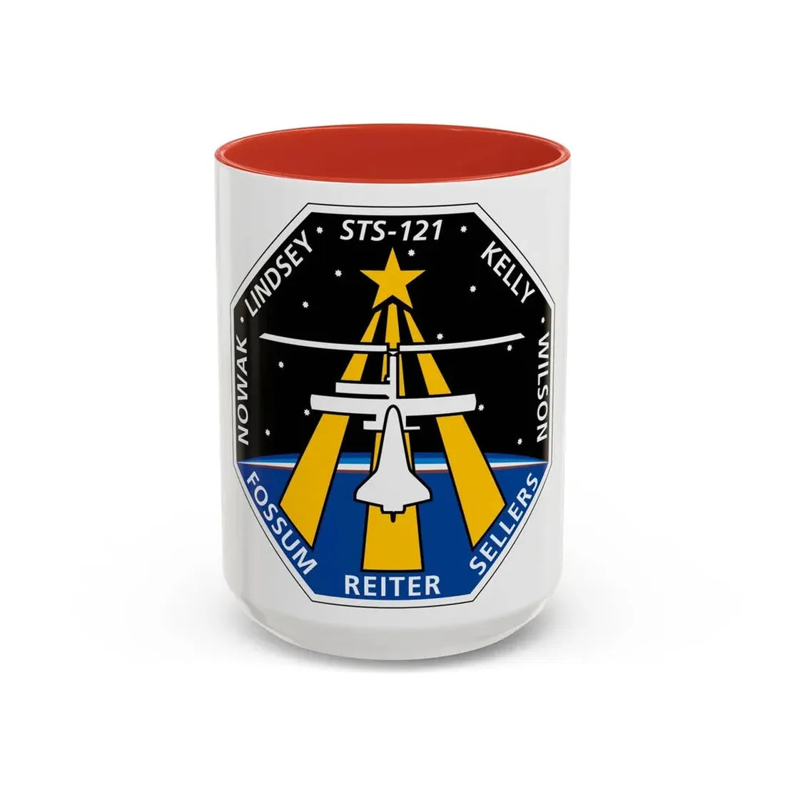 STS 121 (NASA) Accent Coffee Mug 15oz Red - Go Mug Yourself