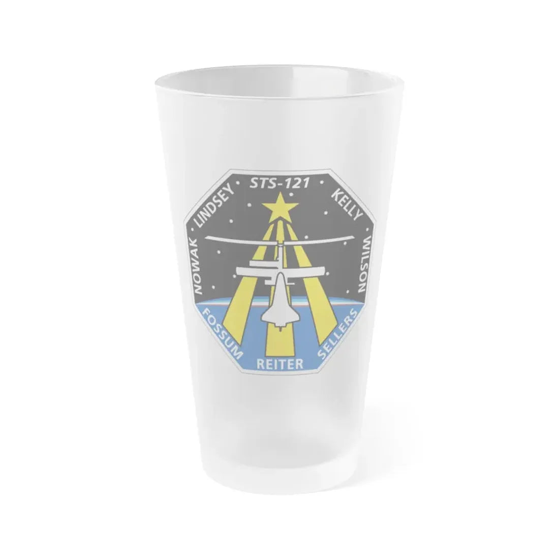 STS 121 (NASA) Frosted Pint Glass 16oz 16oz Frosted - Go Mug Yourself