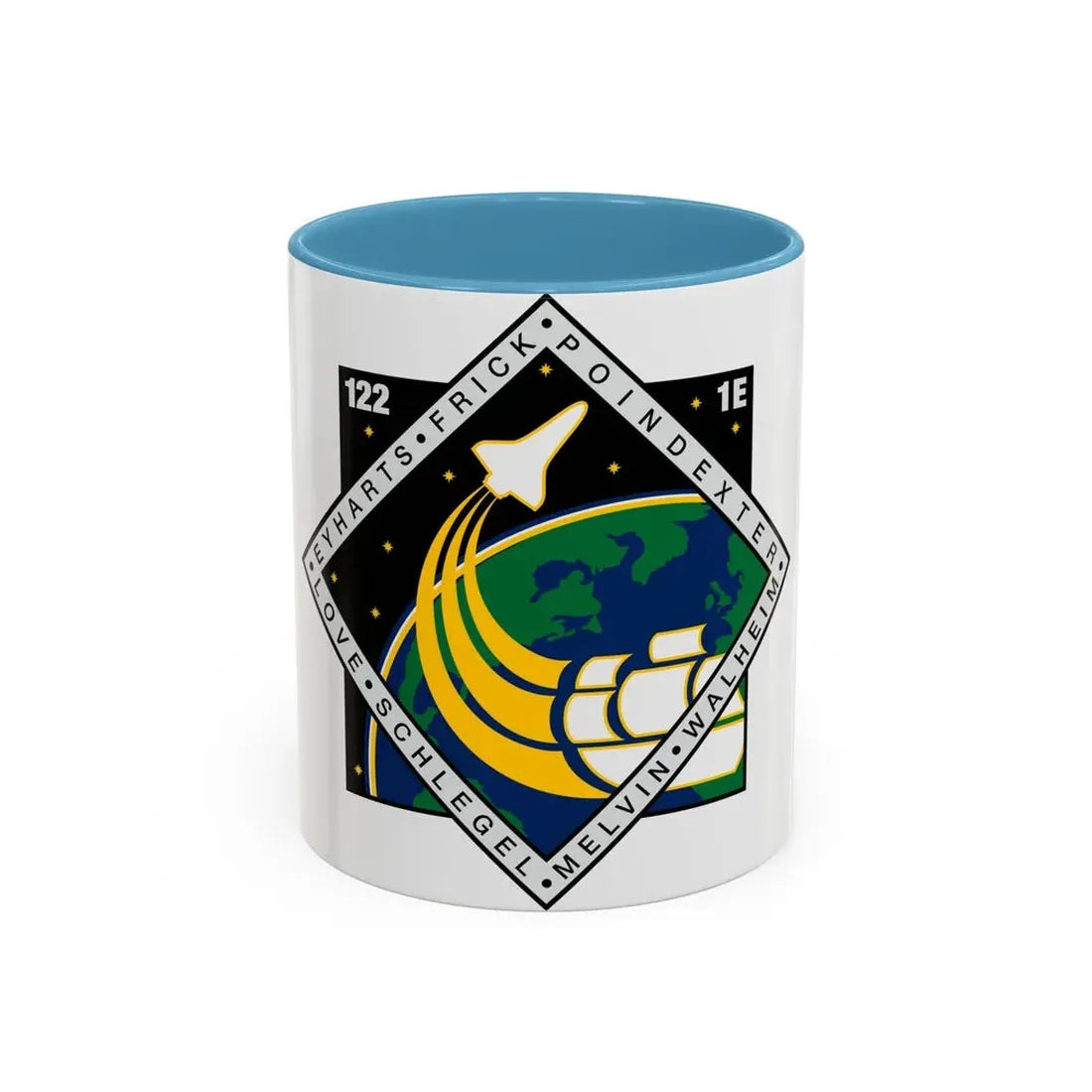 STS 122 (NASA) Accent Coffee Mug 11oz Light Blue - Go Mug Yourself