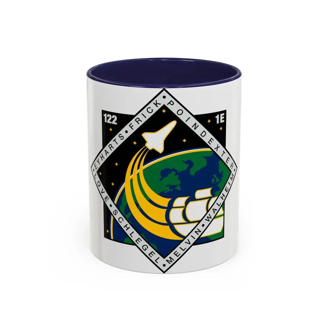 STS 122 (NASA) Accent Coffee Mug 11oz Navy - Go Mug Yourself