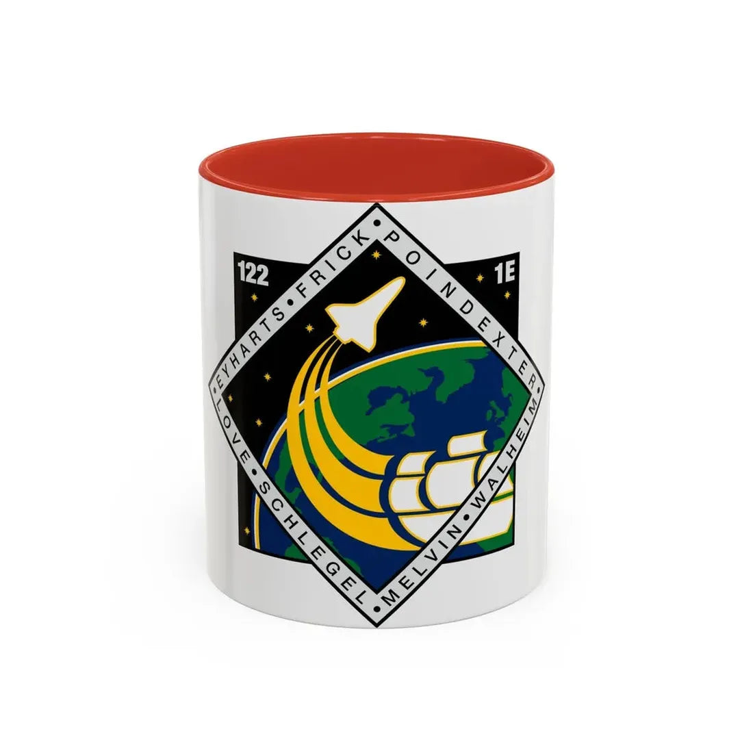 STS 122 (NASA) Accent Coffee Mug 11oz Red - Go Mug Yourself