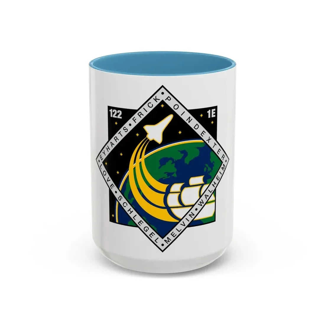 STS 122 (NASA) Accent Coffee Mug 15oz Light Blue - Go Mug Yourself