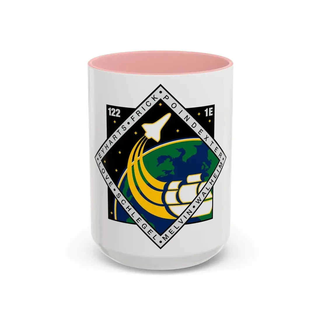 STS 122 (NASA) Accent Coffee Mug 15oz Pink - Go Mug Yourself