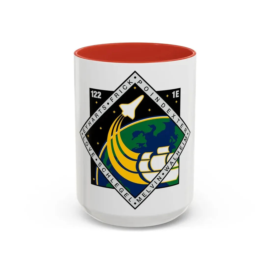 STS 122 (NASA) Accent Coffee Mug 15oz Red - Go Mug Yourself