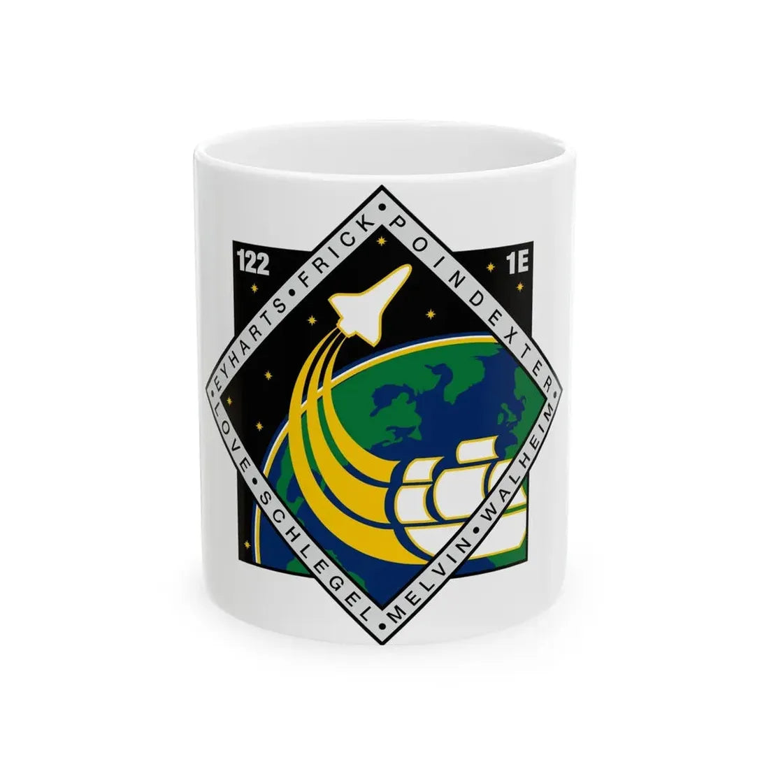 STS 122 (NASA) White Coffee Mug 11oz - Go Mug Yourself