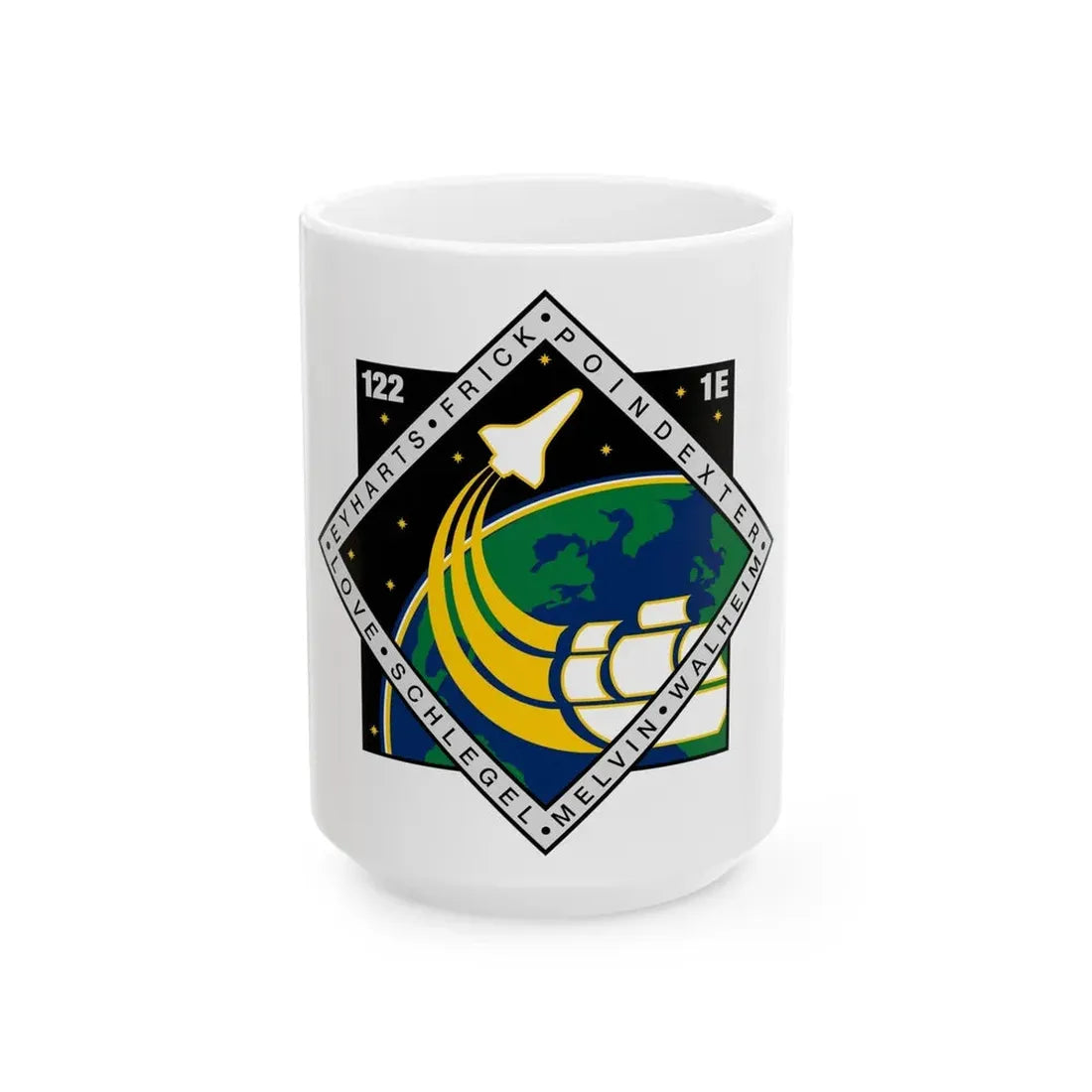STS 122 (NASA) White Coffee Mug 15oz - Go Mug Yourself