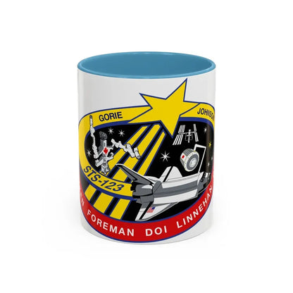 STS 123 (NASA) Accent Coffee Mug 11oz Light Blue - Go Mug Yourself