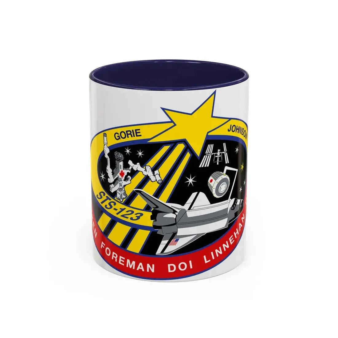 STS 123 (NASA) Accent Coffee Mug 11oz Navy - Go Mug Yourself