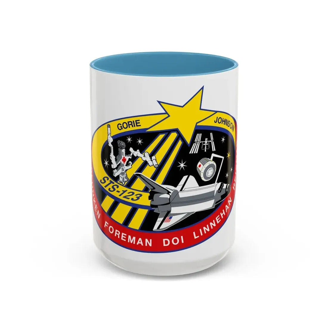 STS 123 (NASA) Accent Coffee Mug 15oz Light Blue - Go Mug Yourself