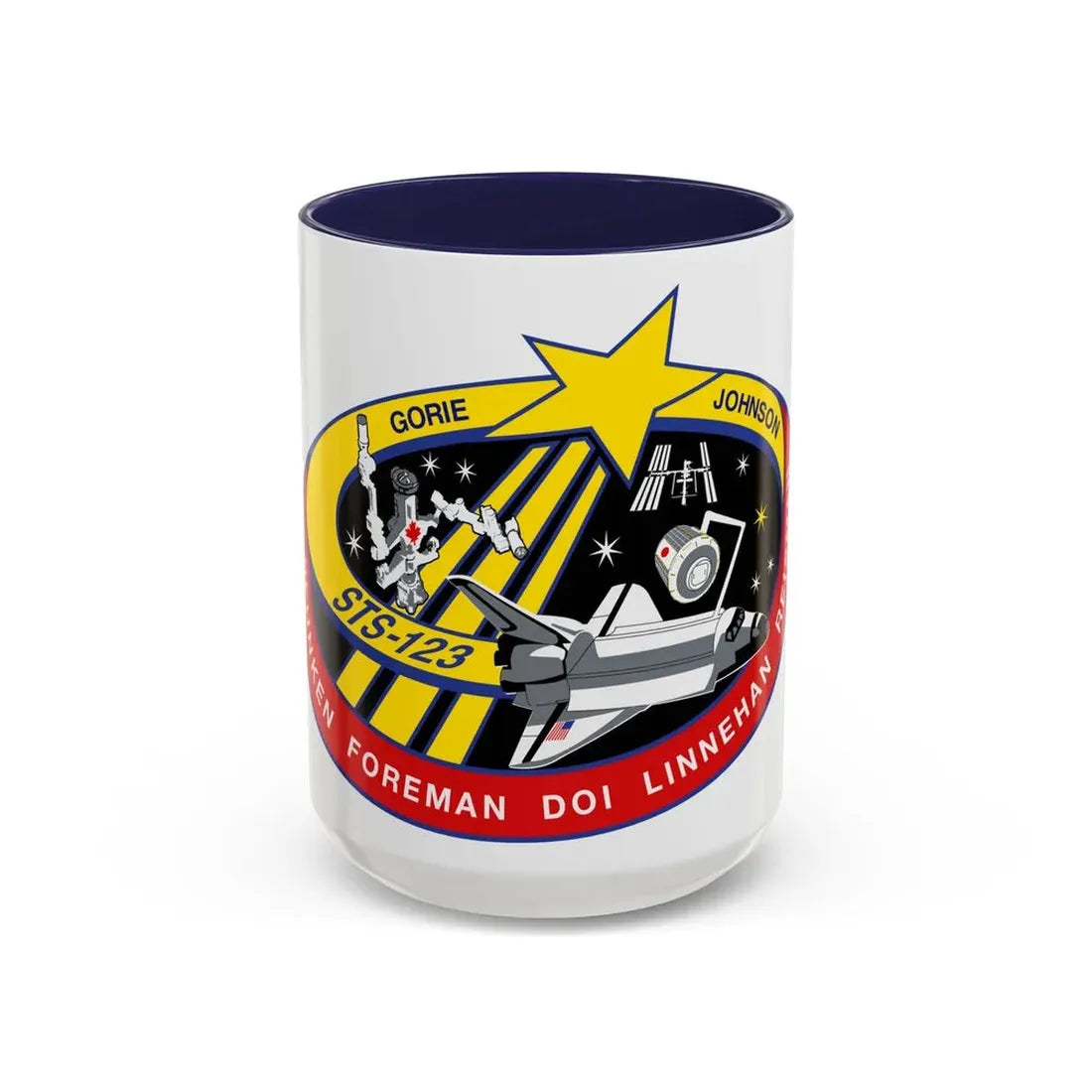 STS 123 (NASA) Accent Coffee Mug 15oz Navy - Go Mug Yourself