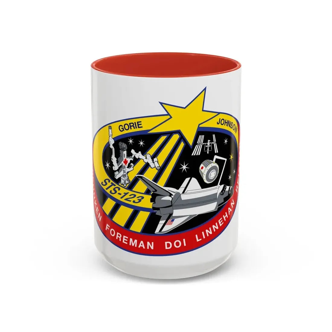 STS 123 (NASA) Accent Coffee Mug 15oz Red - Go Mug Yourself