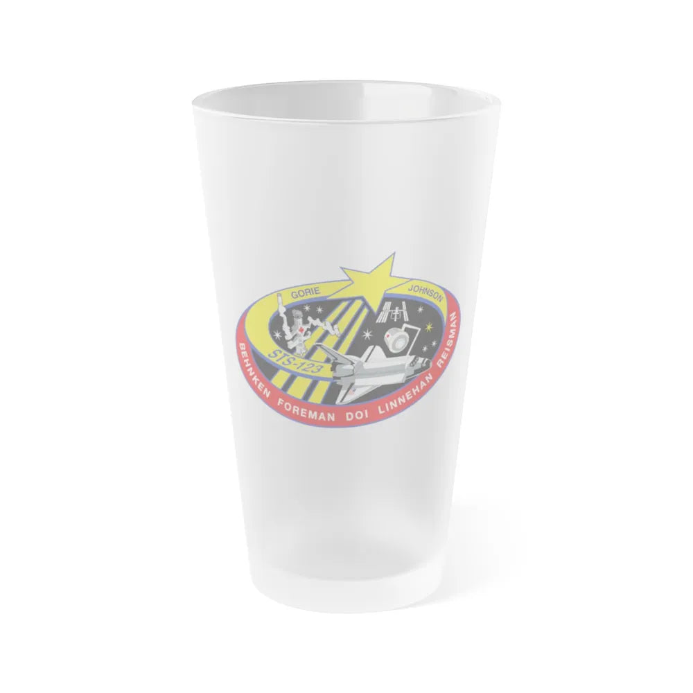 STS 123 (NASA) Frosted Pint Glass 16oz-16oz-Frosted-Go Mug Yourself