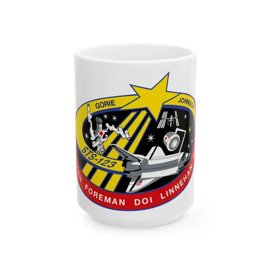 STS 123 (NASA) White Coffee Mug 15oz - Go Mug Yourself