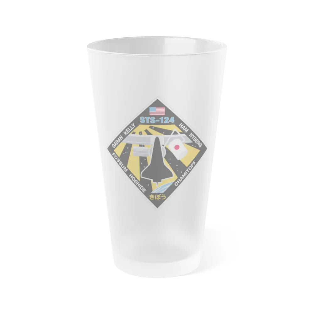 STS 124 (NASA) Frosted Pint Glass 16oz-16oz-Frosted-Go Mug Yourself