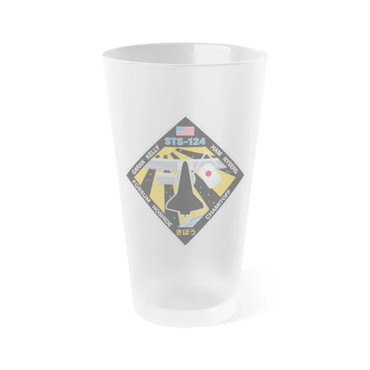 STS 124 (NASA) Frosted Pint Glass 16oz 16oz Frosted - Go Mug Yourself