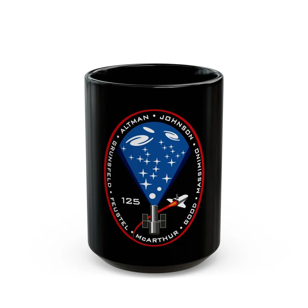 STS 125 (NASA) Black Coffee Mug-15oz-Go Mug Yourself