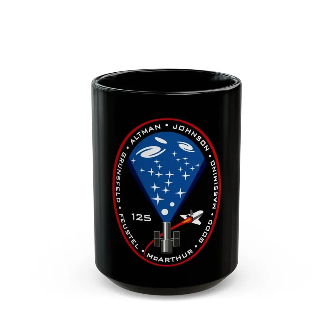 STS 125 (NASA) Black Coffee Mug 15oz - Go Mug Yourself