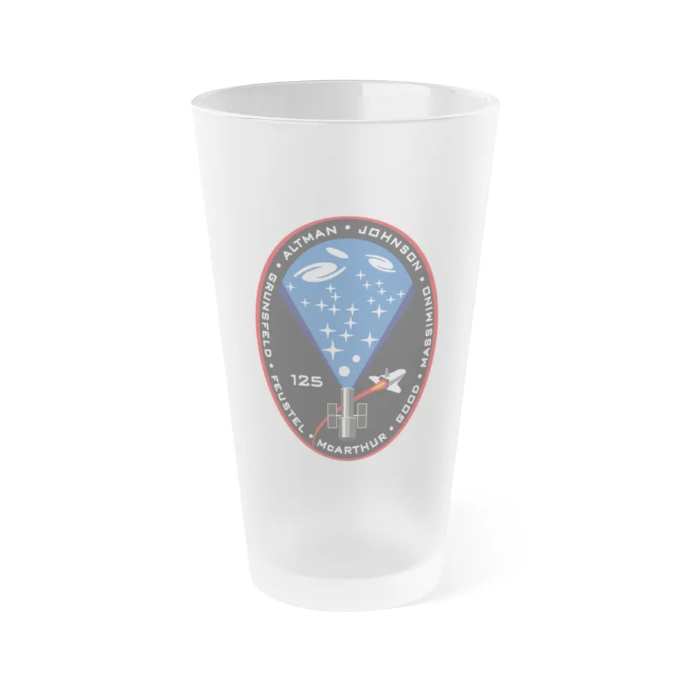 STS 125 (NASA) Frosted Pint Glass 16oz-16oz-Frosted-Go Mug Yourself