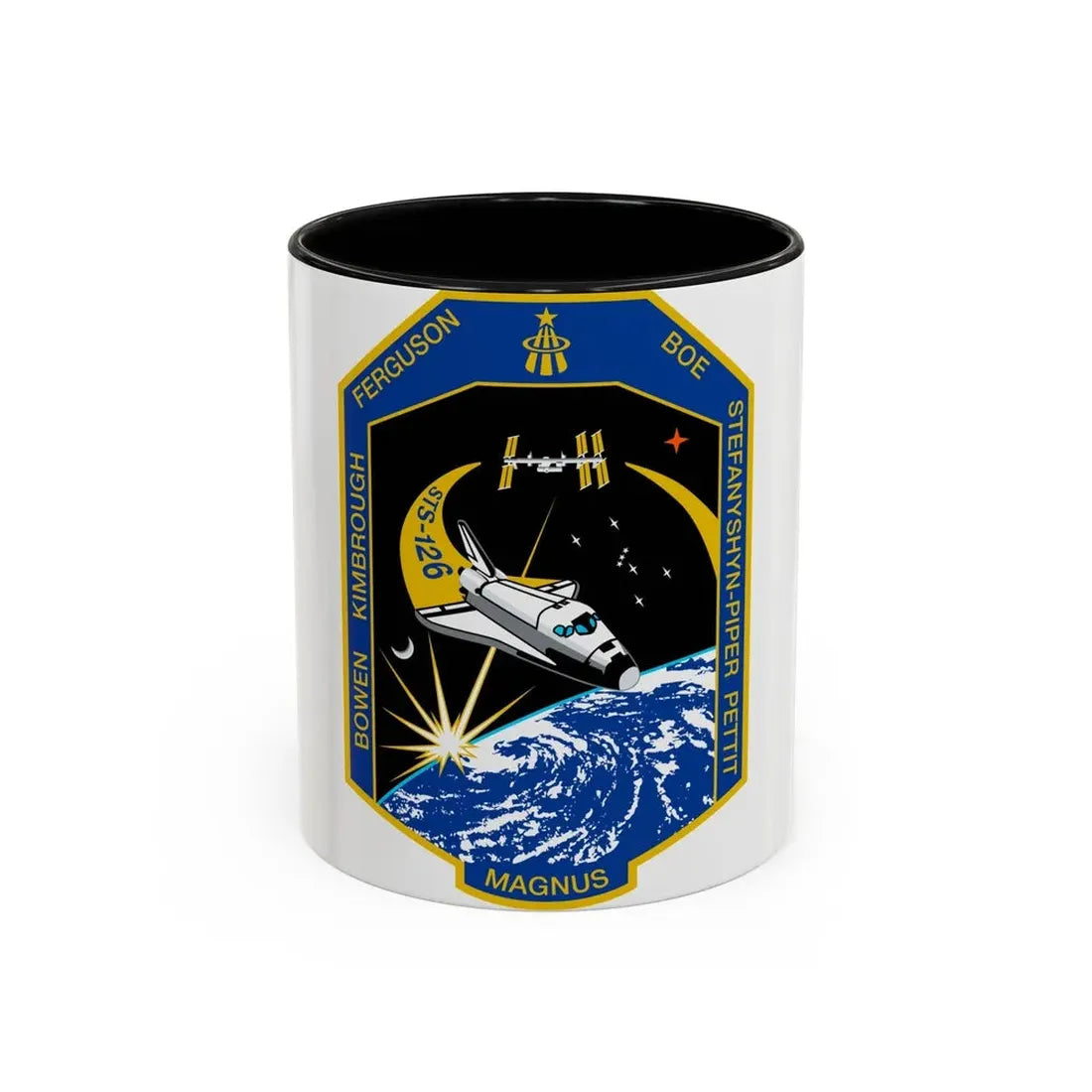 STS 126 (NASA) Accent Coffee Mug 11oz Black - Go Mug Yourself