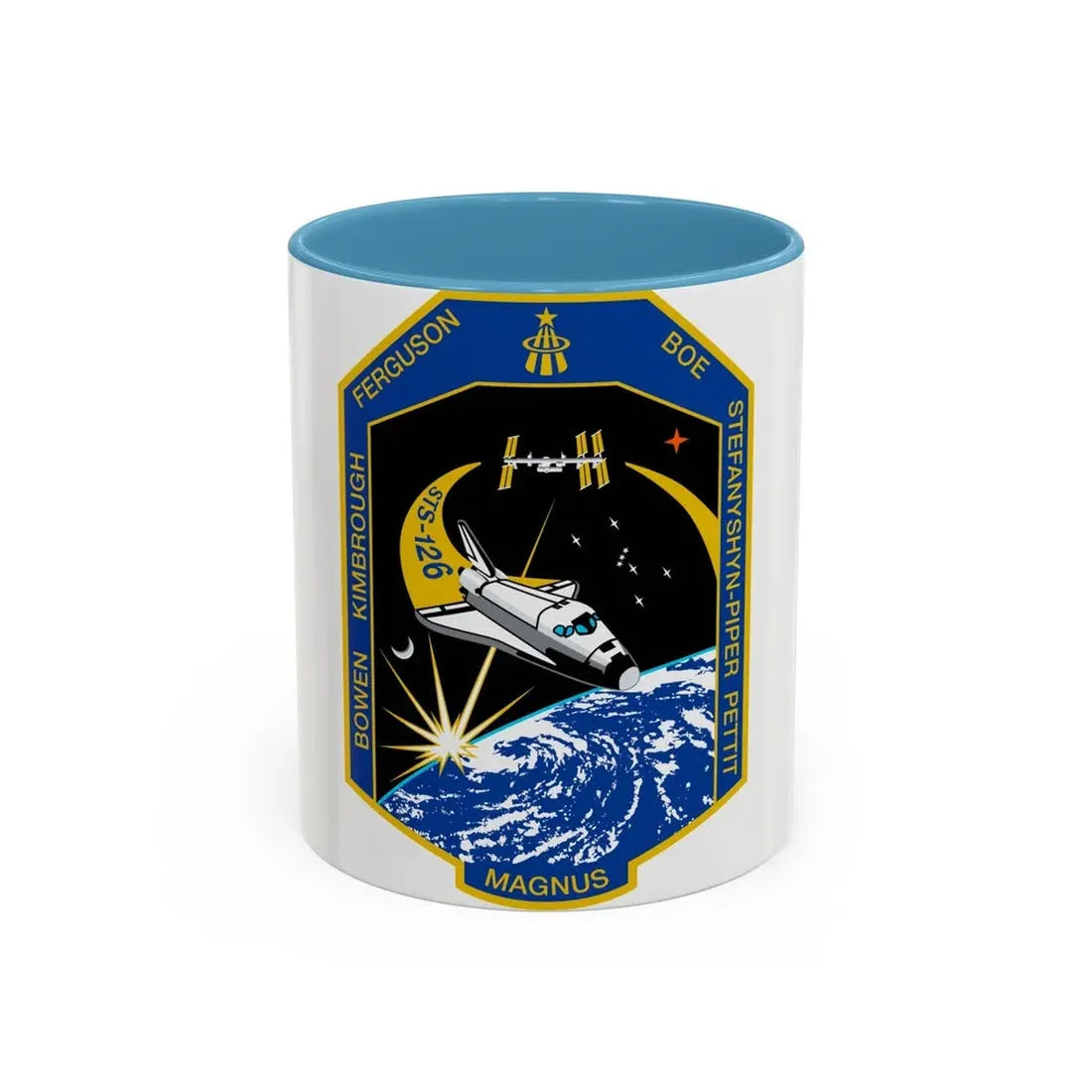 STS 126 (NASA) Accent Coffee Mug 11oz Light Blue - Go Mug Yourself