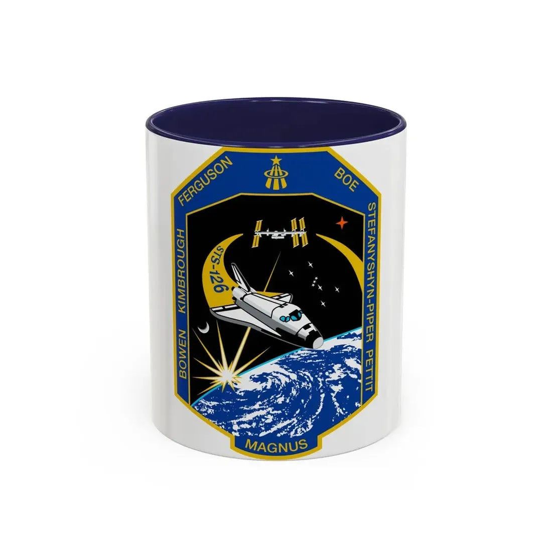 STS 126 (NASA) Accent Coffee Mug 11oz Navy - Go Mug Yourself