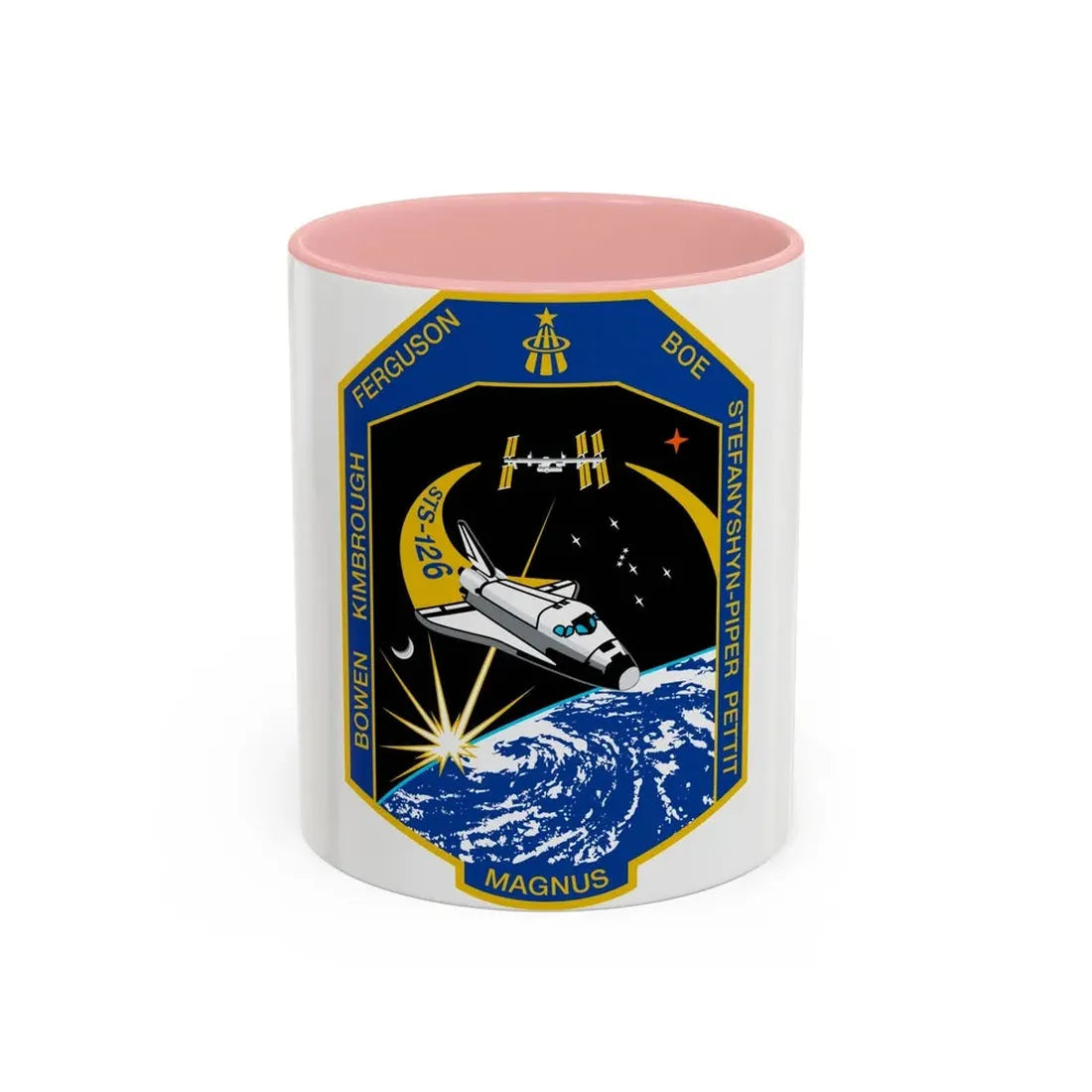 STS 126 (NASA) Accent Coffee Mug 11oz Pink - Go Mug Yourself