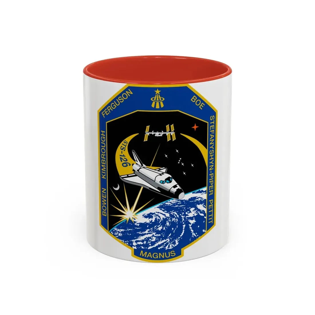 STS 126 (NASA) Accent Coffee Mug 11oz Red - Go Mug Yourself