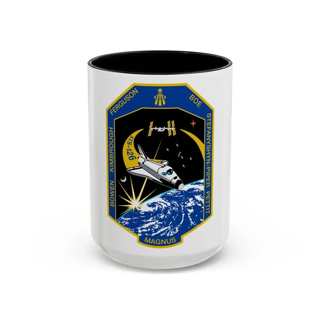STS 126 (NASA) Accent Coffee Mug 15oz Black - Go Mug Yourself