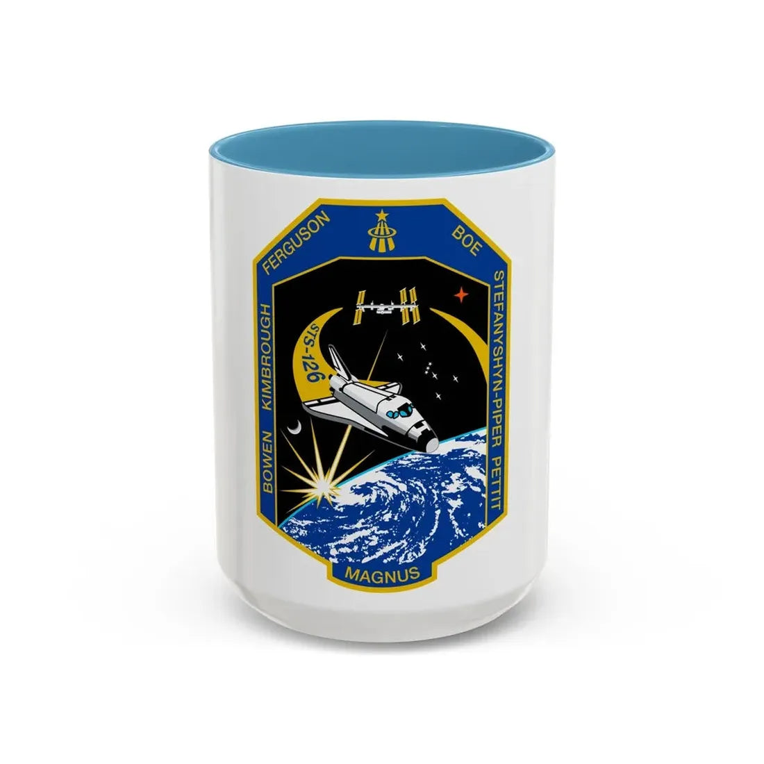 STS 126 (NASA) Accent Coffee Mug 15oz Light Blue - Go Mug Yourself