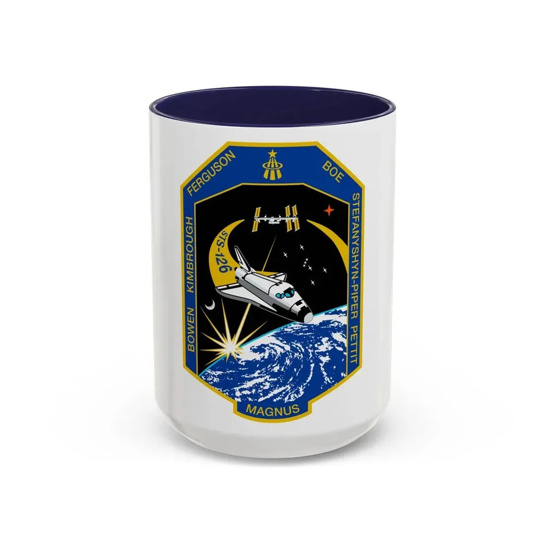 STS 126 (NASA) Accent Coffee Mug 15oz Navy - Go Mug Yourself