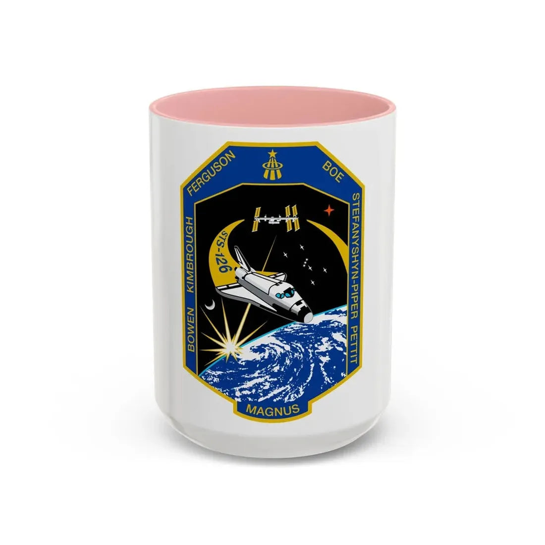 STS 126 (NASA) Accent Coffee Mug 15oz Pink - Go Mug Yourself
