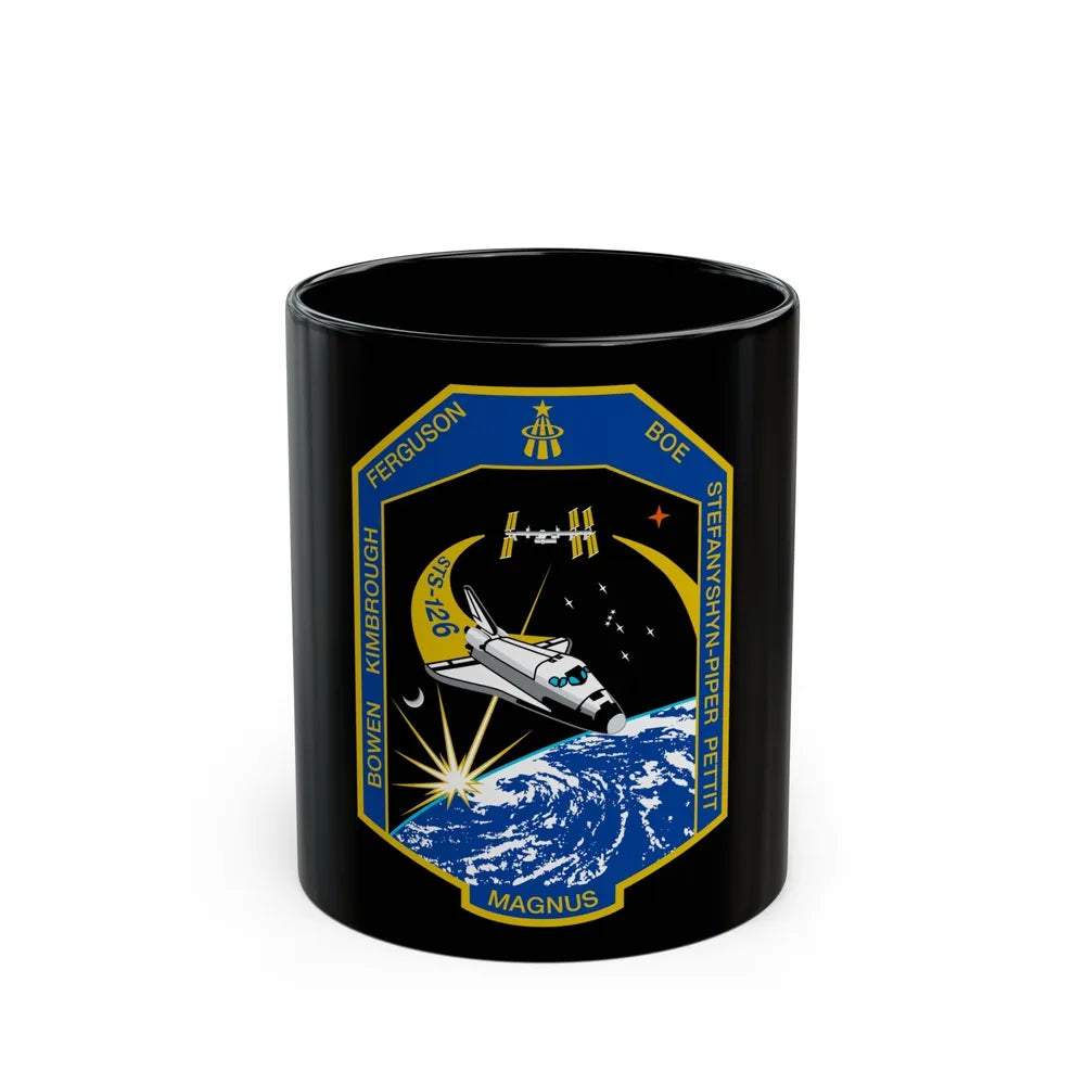 STS 126 (NASA) Black Coffee Mug-11oz-Go Mug Yourself