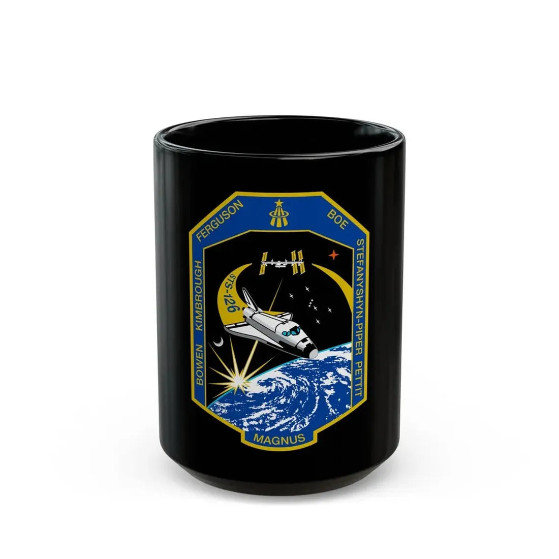 STS 126 (NASA) Black Coffee Mug 15oz - Go Mug Yourself