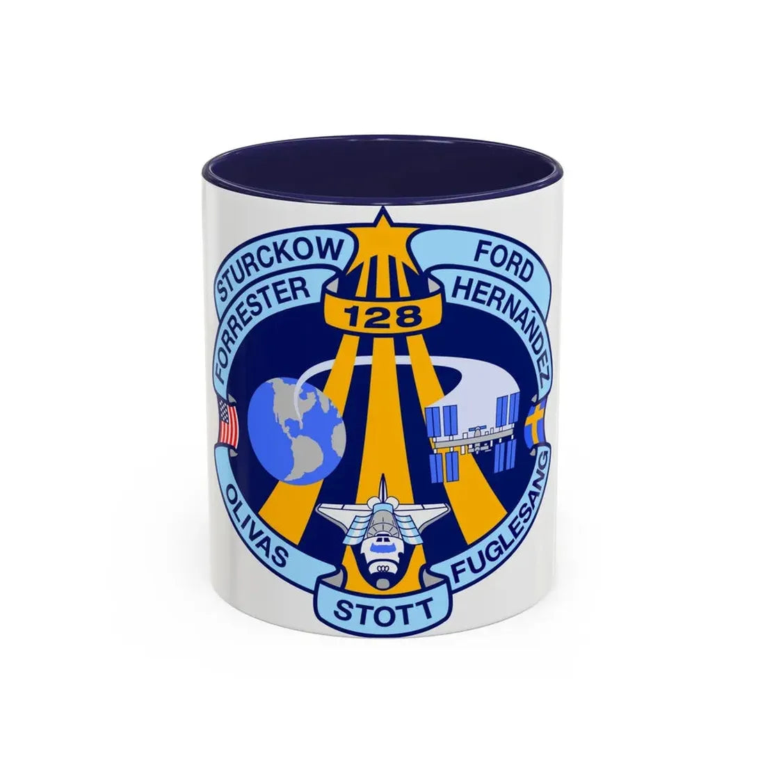 STS 128 (NASA) Accent Coffee Mug 11oz Navy - Go Mug Yourself