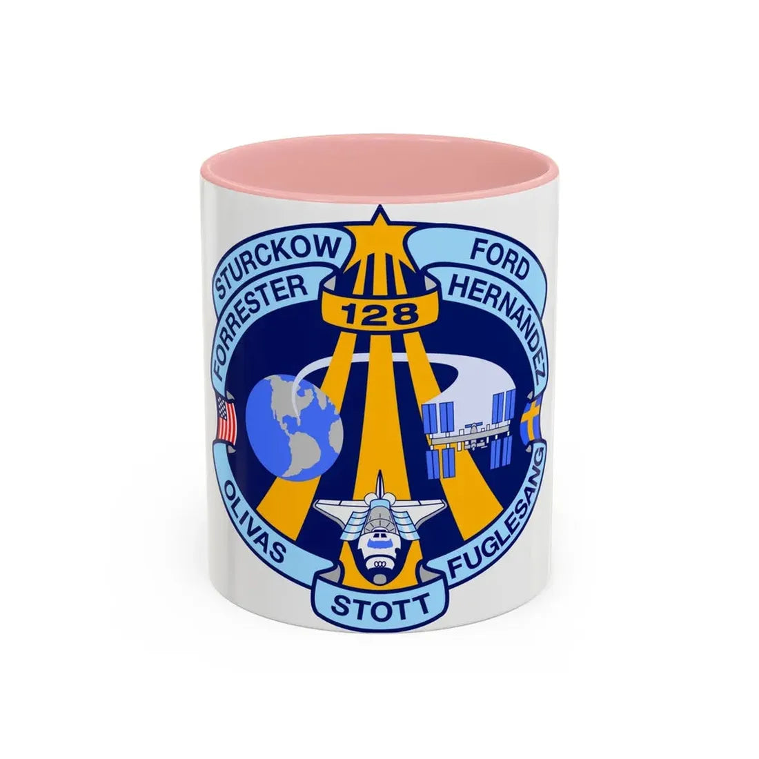 STS 128 (NASA) Accent Coffee Mug 11oz Pink - Go Mug Yourself