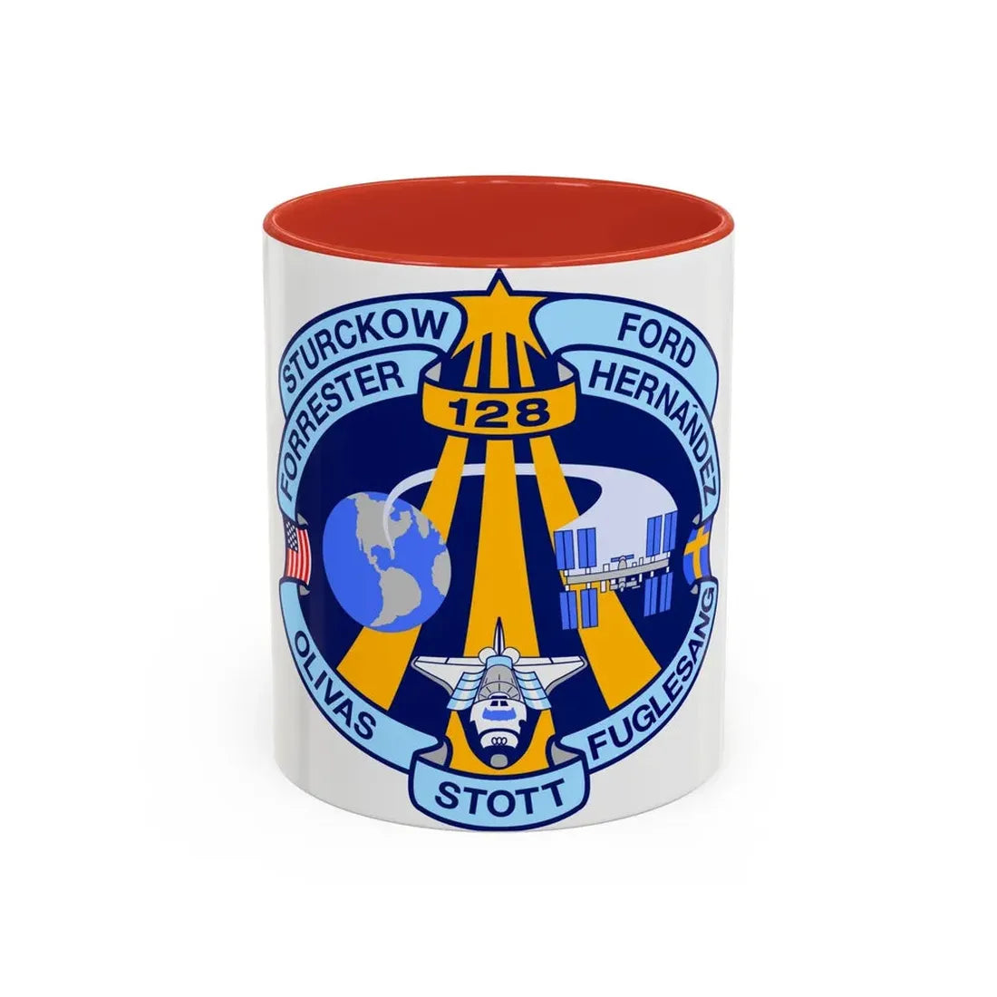 STS 128 (NASA) Accent Coffee Mug 11oz Red - Go Mug Yourself