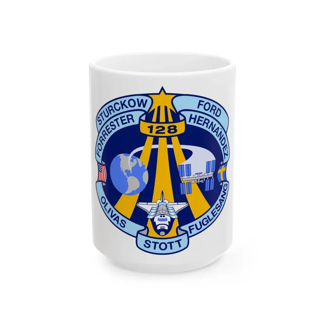 STS 128 (NASA) White Coffee Mug 15oz - Go Mug Yourself