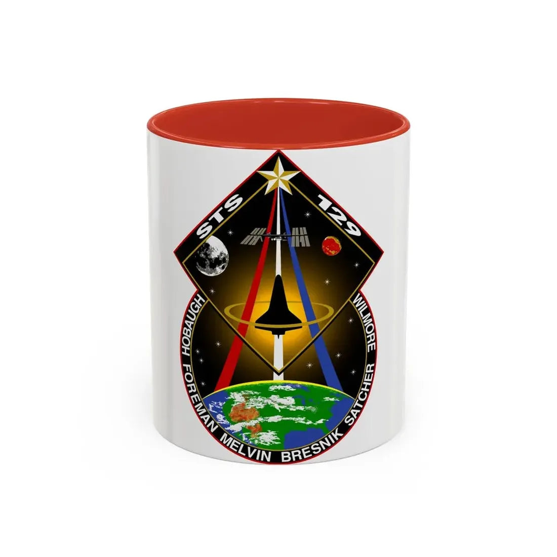 STS 129 (NASA) Accent Coffee Mug 11oz Red - Go Mug Yourself
