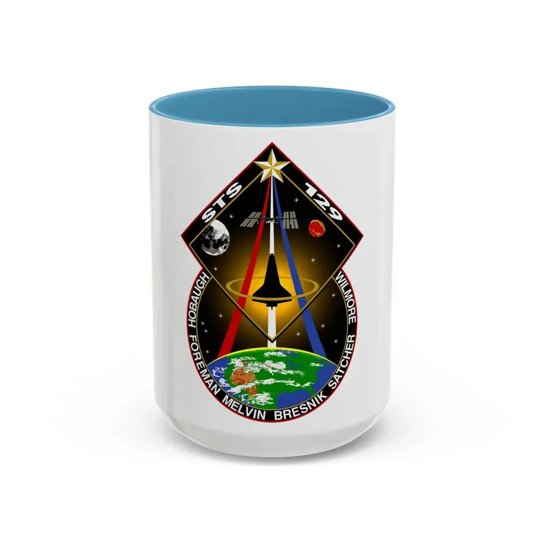STS 129 (NASA) Accent Coffee Mug 15oz Light Blue - Go Mug Yourself