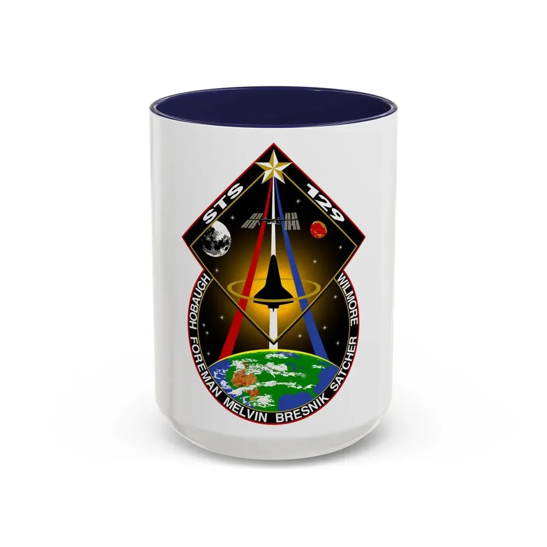 STS 129 (NASA) Accent Coffee Mug 15oz Navy - Go Mug Yourself