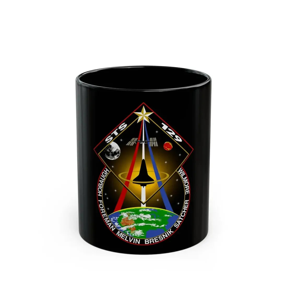 STS 129 (NASA) Black Coffee Mug 11oz - Go Mug Yourself