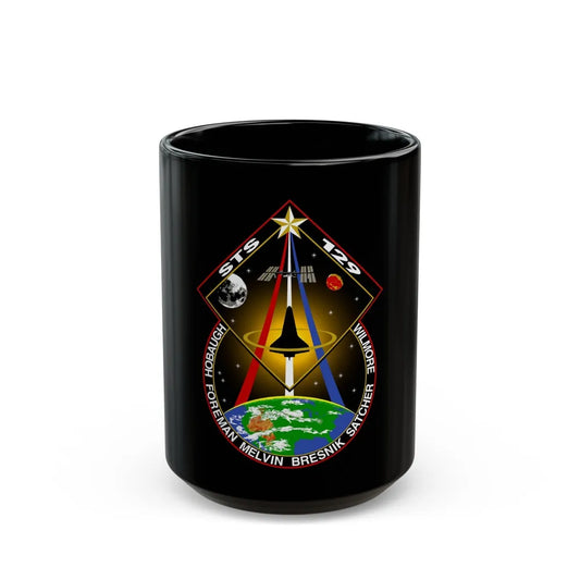 STS 129 (NASA) Black Coffee Mug-15oz-Go Mug Yourself