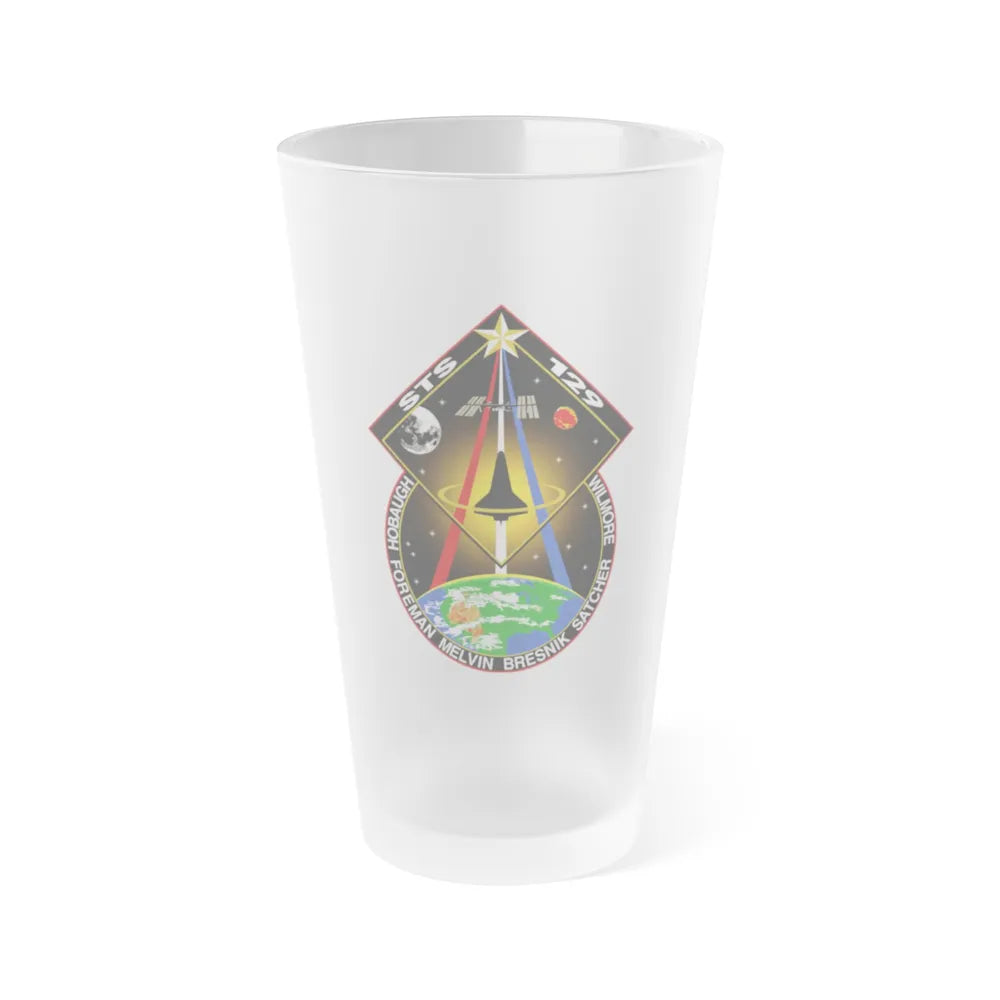 STS 129 (NASA) Frosted Pint Glass 16oz-16oz-Frosted-Go Mug Yourself