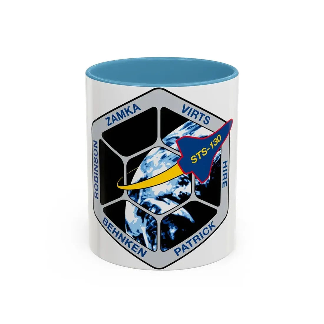 STS 130 (NASA) Accent Coffee Mug 11oz Light Blue - Go Mug Yourself